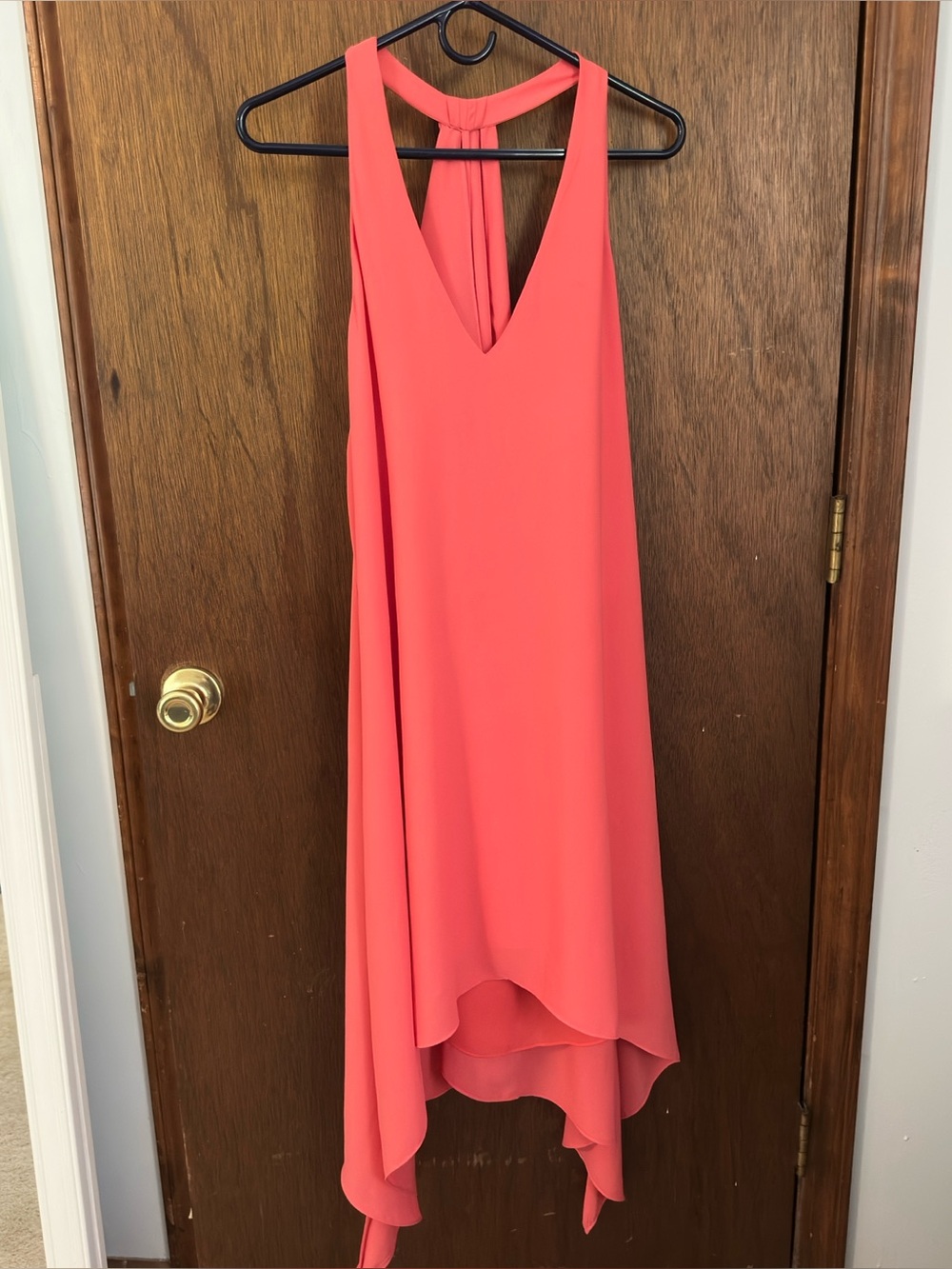 BCBGMAXAZRIA Coral High-Low V-Neck Dress